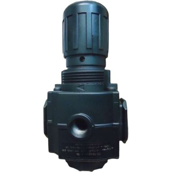 conexão rosca G1/4, meio ar comprimido, pressão máxima de operação 20bar, vedações NBR, tampa Acetal, corpo Zinco