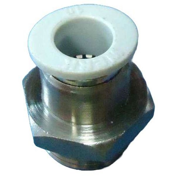 conexão rosca 1/2, para tubo 10mm, fluido ar / vácuo / água, anel de desengate branco