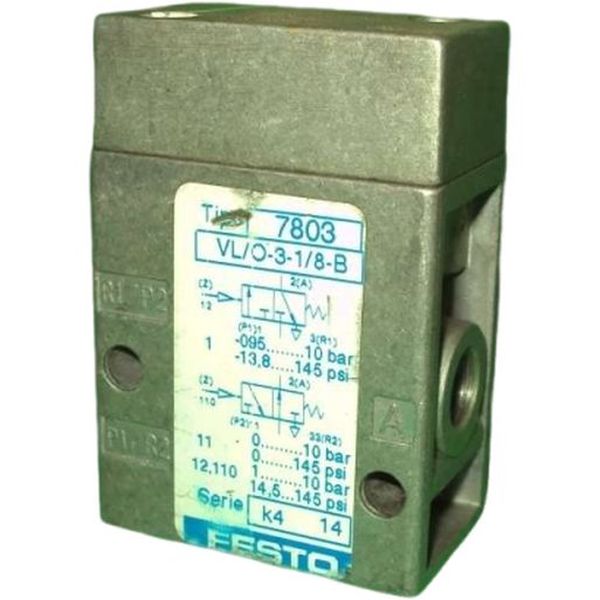 3/2 vias, conexão G1/8, acionamento pneumático, pressão máxima de trabalho 10bar