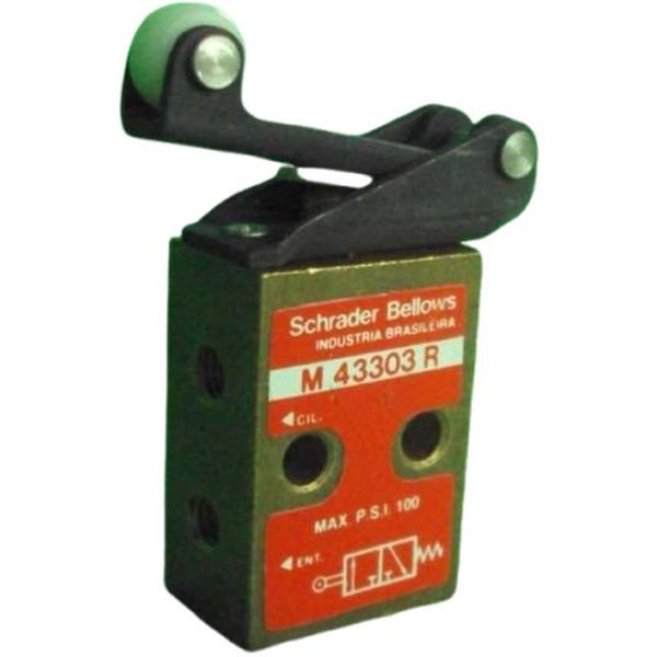 configuração 3/2 NF, conexão rosca M5, acionamento rolete/mola, fluido ar comprimido / gases inertes