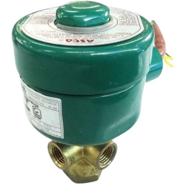 3/2 vias, conexão rosca 1/4NPT, ação direta, fluidos ar / gás inerte / água / óleo, corpo latão