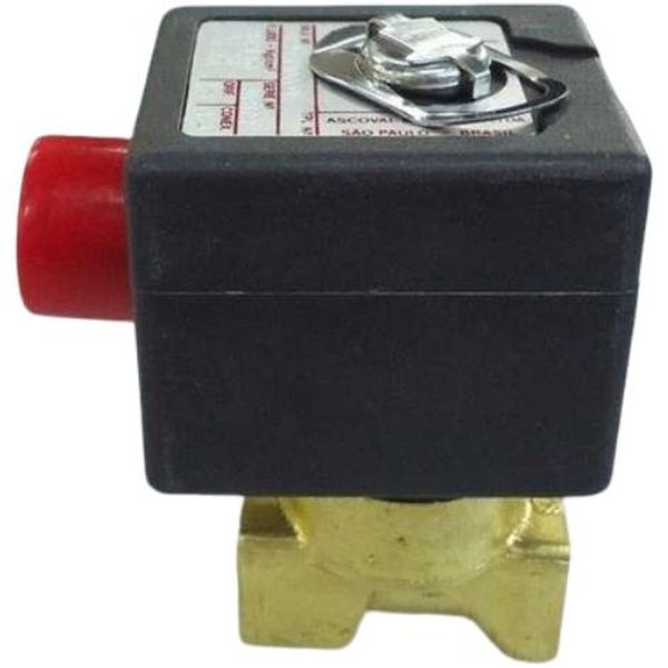 2/2 vias, conexão rosca 1/4NPT, fluidos ar / gás interte / água / óleo,  corpo latão, vedações NBR
