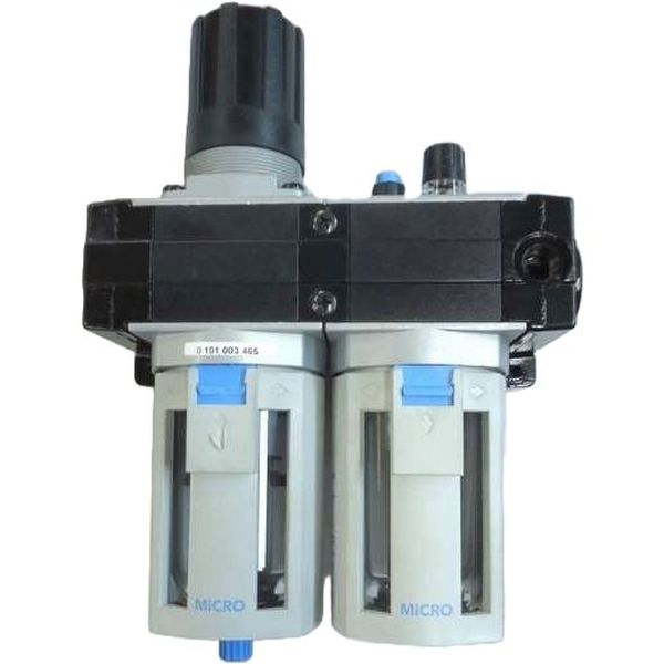 Série QBS4, unidade FRL, filtro 40 microns, dreno manual, copo plástico, corpo metálico