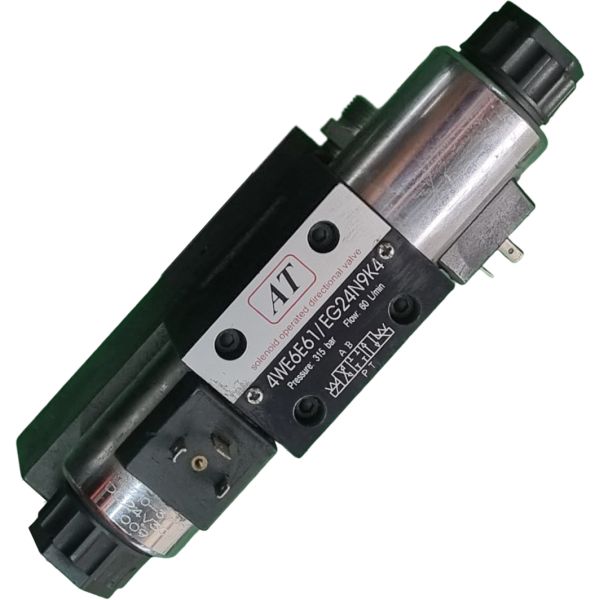 pressão máxima 350bar, 4 conexões úteis, tamanho 6, centro E,  Série 6X, 24V, com acionamento de emergência coberto, sem conector