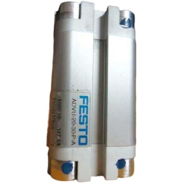 cilindro compacto, diâmetro 20mm, curso 30mm, anéis/placas de amortecimento elástico nas posições finais de curso, detecção de posição