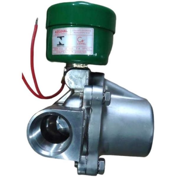 2/2 vias NF, conexão rosca 1 polegada, orifício 25mm, fluidos ar / gases neutros / água / óleo, corpo em latão, vedações NBR