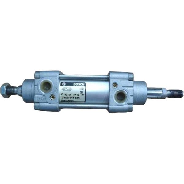 dupla ação, com amortecimento regulável nas extremidades, com tirantes, diâmetro 40mm, curso 20mm, temperatura ambiente -20...80oC, pressão nominal 10bar, tubo de alumínio