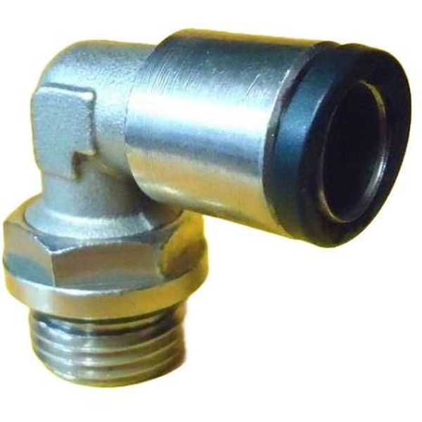 conexão roscada em L, conexão em L, conector pneumático em L, conexão L, união para tubos em L, conexão para tubos PUN e PAN, conexão pneumática, conexão instantânea, conexão rápida, conexão de engate rápido em L