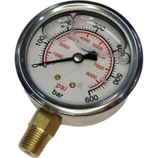 Manometro GA1005RL600 8600psi 600bar com glicerina - GALLEYHILL