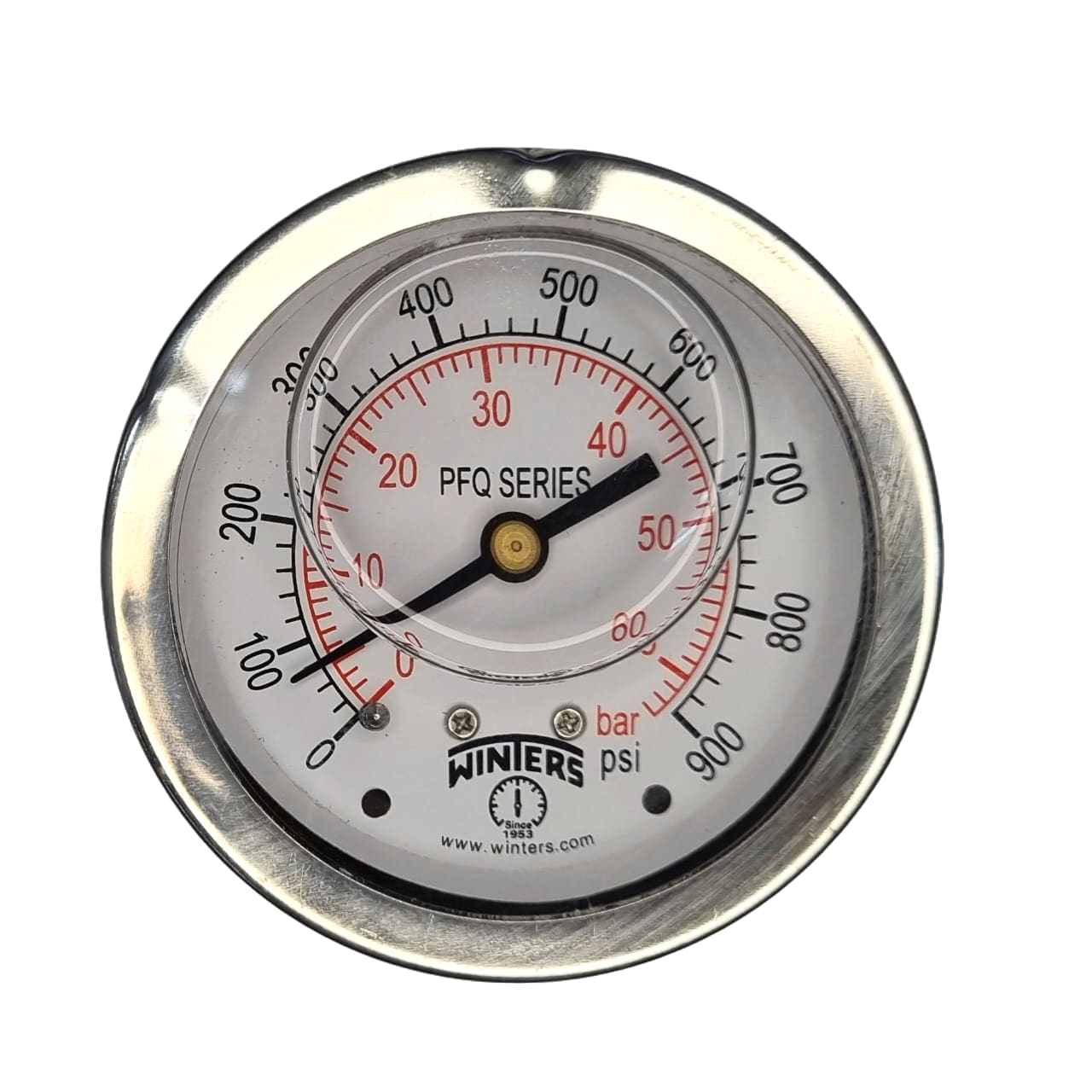 saída traseira, conexão 1/4NPT, com glicerina, mostrador 63mm, caixa aço inoxidável
