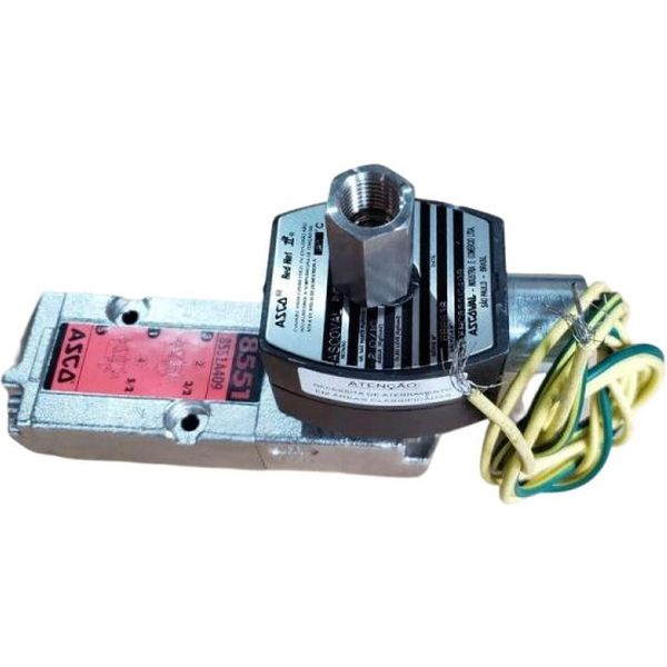 5/2 vias, conexão 1/4, atuação solenóide / mola, bobina 125VDC, fluido ar comprimido / gás inerte / óleo leve, tensão 24V