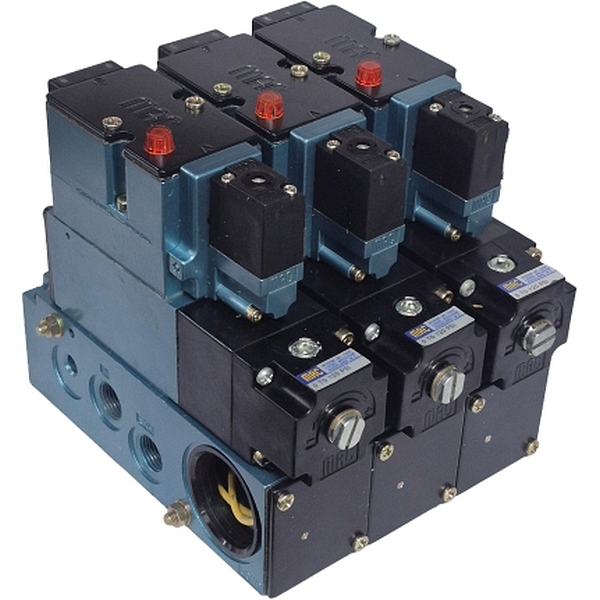 Série 82, 4 vias, conexão rosca 3/8nptf, atuação solenóide / retorno piloto, Cv (máx) 1.3, meio ar comprimido / vácuo / gases inertes. Válvula piloto TM-DDAP-1DA 