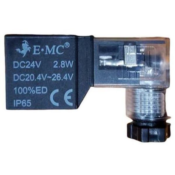 tensão 20.4 -26.4VDC, potência 2.8W, encapsulada, com plugue transparente com led, 100%ED, grau de proteção IP65