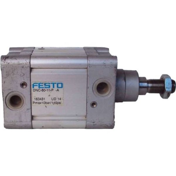 diâmetro 80mm, curso 10mm, dupla ação, amortecimento elástico nos dois lados, detecção de posição, ranhura para sensor, ISO 15552