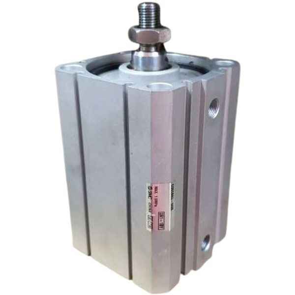 Série 55, cilindro compacto, dupla ação, haste simples, com êmbolo magnético, montagem em ambas as extremidades com orifício, diâmetro 63mm, curso 60mm, haste com rosca macho