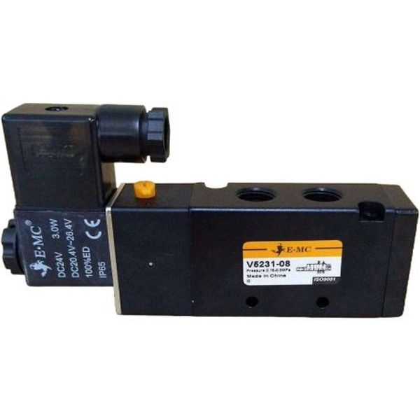 5/2 vias, conexão 1/4, acionamento solenóide, 24VDC, controle simples, pressão máxima 1.2MPa