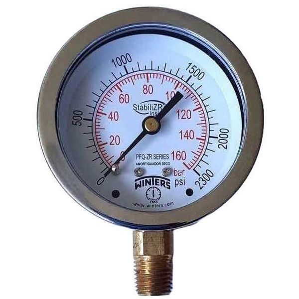 saída por baixo, conexão 1/4NPT, com StabiliZR , mostrador 63mm, caixa aço inoxidável