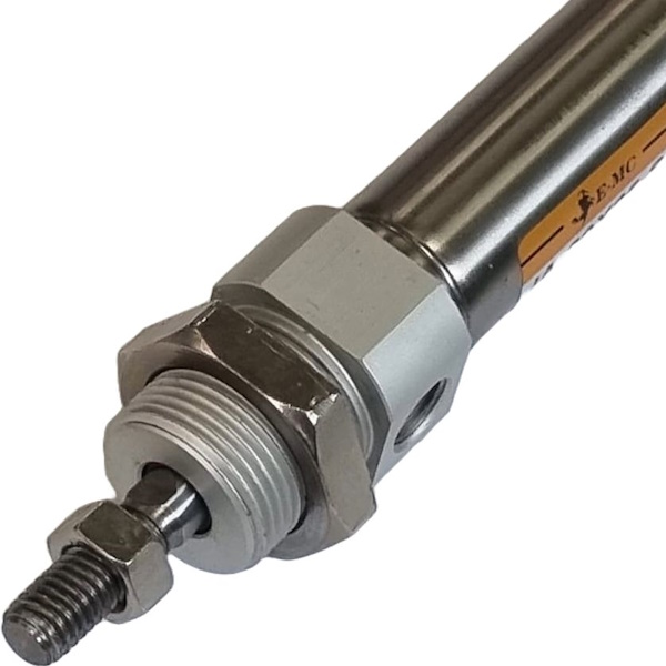 diâmetro 20mm, curso 100mm, conexão rosca G1/8, êmbolo magnético, dupla ação, amortecimento elástico fluido ar limpo