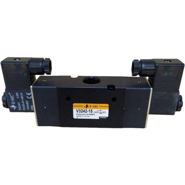3/2 vias, conexão 1/2, acionamento solenóide, 24VDCC, controle duplo, pressão máxima 1.2MPa