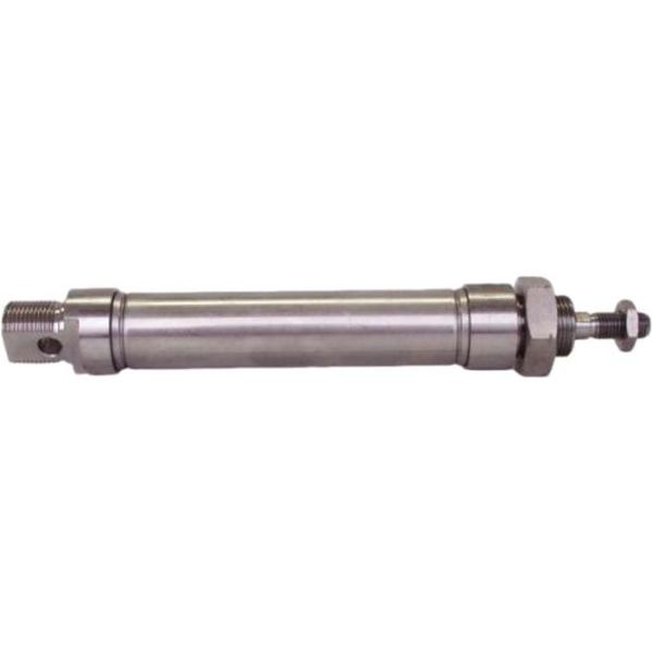 cilindro de aço inoxidável, diâmetro 25mm, curso 80mm, amortecimento elástico  nas posições finais de curso, detecção de posição